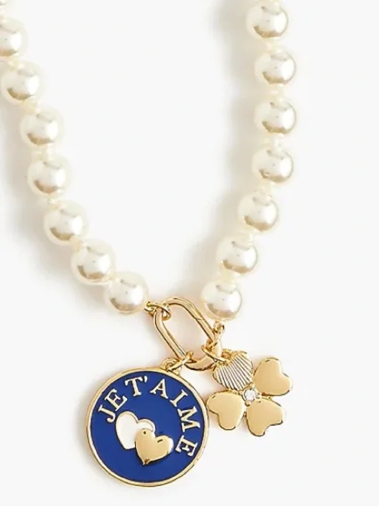 J. Crew Je t'aime pearl pendant necklace - Picture 5 of 11